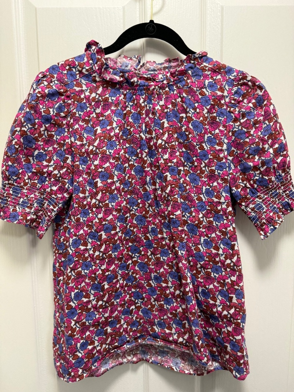 J Crew Floral Paisley Linen Blouse Size XS